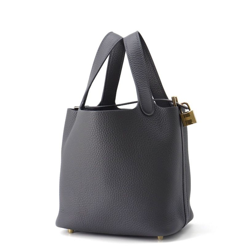 エルメス ハンドバッグ ピコタンロックPM アルドワーズ/シャンパンゴールド金具 トリヨンクレマンス K刻印 HERMES トートバッグ