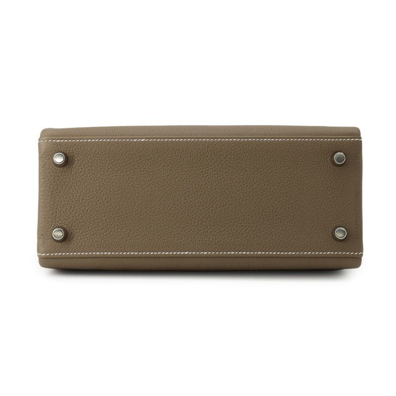 エルメス ハンドバッグ ケリー25 内縫い エトゥープ/シルバー金具 トゴ B刻印 HERMES Kelly 2wayバッグ