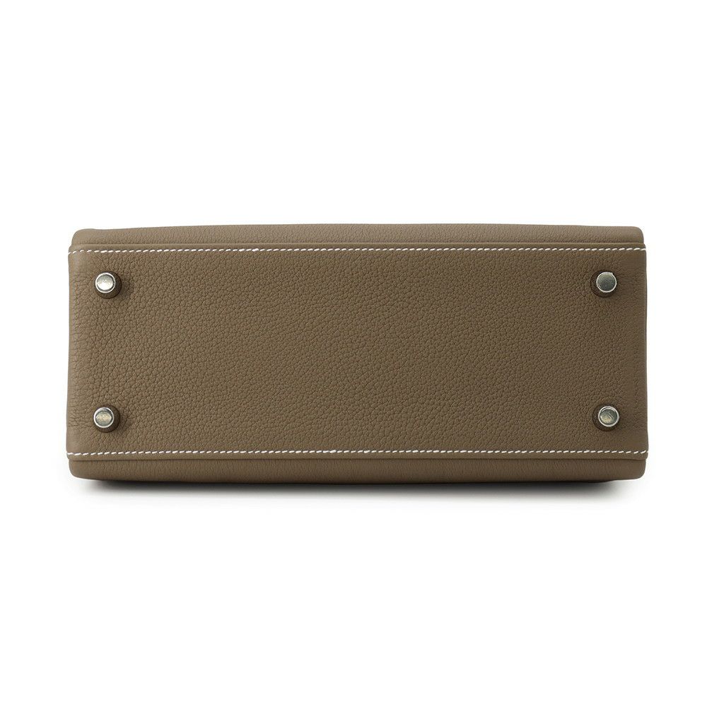 エルメス ハンドバッグ ケリー25 内縫い エトゥープ/シルバー金具 トゴ B刻印 HERMES Kelly 2wayバッグ