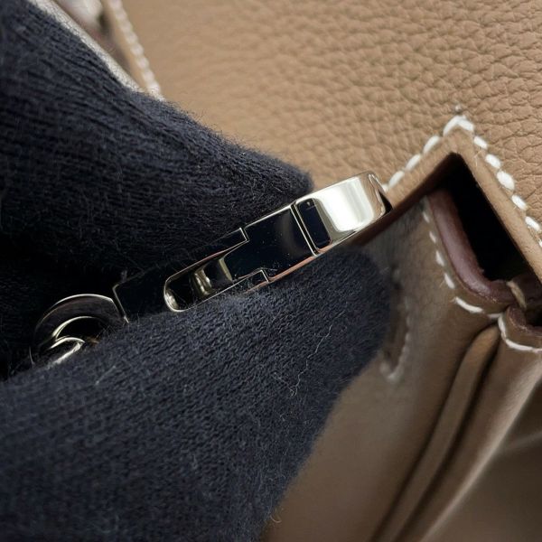 エルメス ハンドバッグ ケリー25 内縫い エトゥープ/シルバー金具 トゴ B刻印 HERMES Kelly 2wayバッグ
