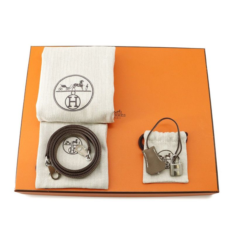 エルメス ハンドバッグ ケリー25 内縫い エトゥープ/シルバー金具 トゴ B刻印 HERMES Kelly 2wayバッグ
