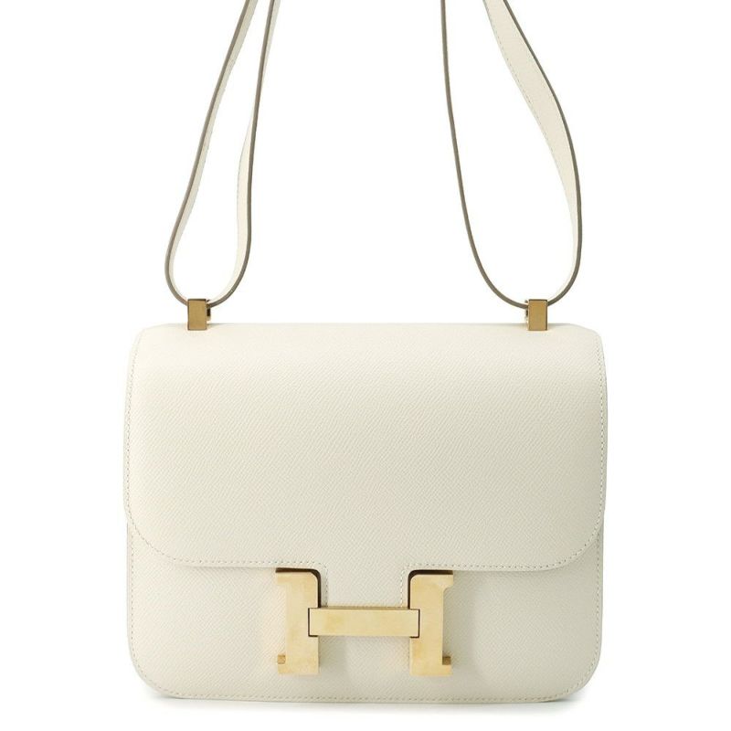 エルメス ショルダーバッグ コンスタンス3 24 クレ/ピンクゴールド金具 エプソン D刻印 HERMES Constance