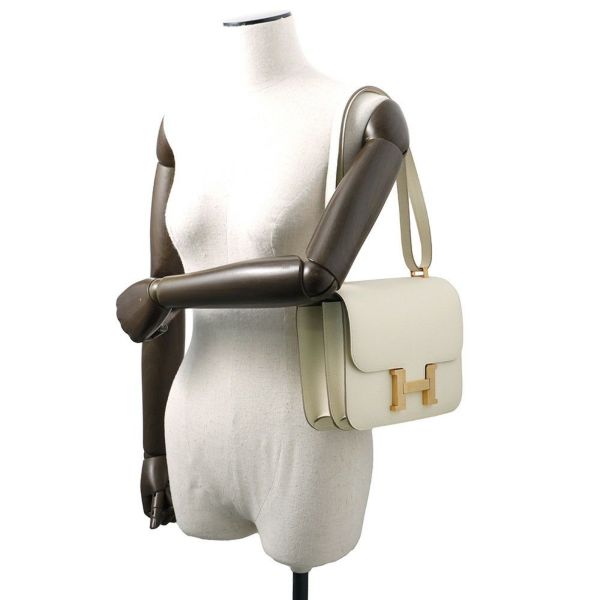 エルメス ショルダーバッグ コンスタンス3 24 クレ/ピンクゴールド金具 エプソン D刻印 HERMES Constance