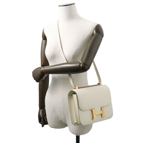 エルメス ショルダーバッグ コンスタンス3 24 クレ/ピンクゴールド金具 エプソン D刻印 HERMES Constance