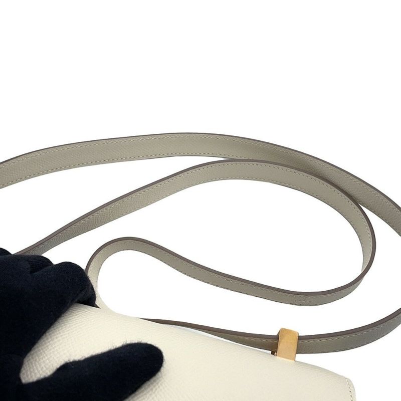 エルメス ショルダーバッグ コンスタンス3 24 クレ/ピンクゴールド金具 エプソン D刻印 HERMES Constance