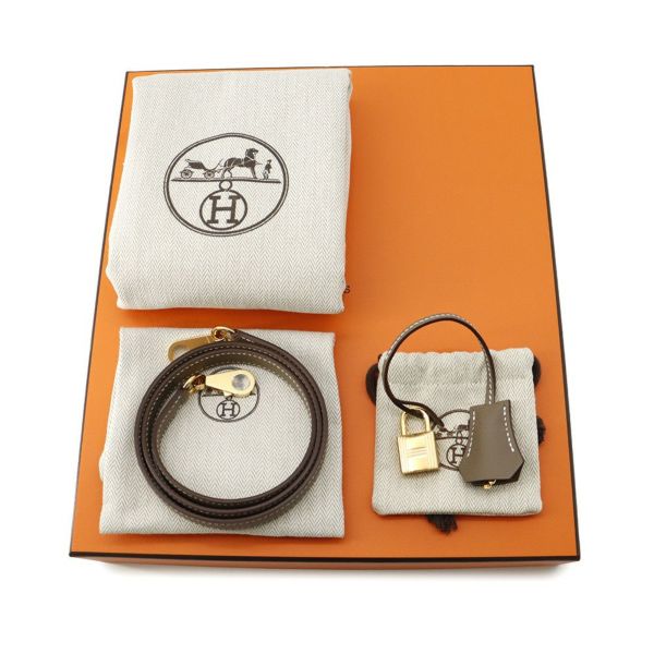 エルメス ハンドバッグ ケリー25 外縫い エトゥープ/ゴールド金具 エプソン K刻印 2wayショルダー