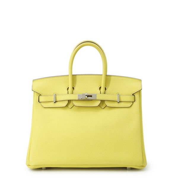 エルメス バーキン25 ヴェルソ ライム/ブルーブルーエ/シルバー金具 トリヨンノヴィーヨ Y刻印 HERMES