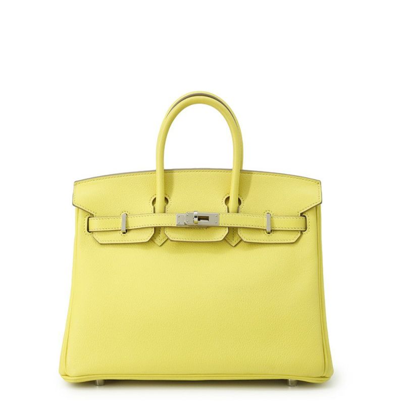 エルメス バーキン25 ヴェルソ ライム/ブルーブルーエ/シルバー金具 トリヨンノヴィーヨ Y刻印 HERMES