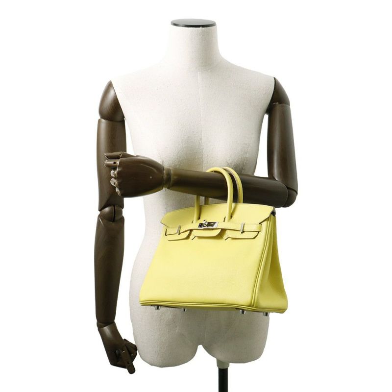 エルメス バーキン25 ヴェルソ ライム/ブルーブルーエ/シルバー金具 トリヨンノヴィーヨ Y刻印 HERMES