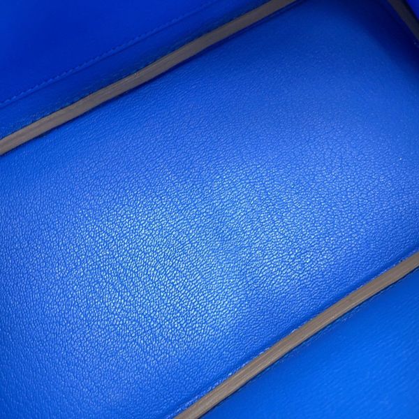 エルメス バーキン25 ヴェルソ ライム/ブルーブルーエ/シルバー金具 トリヨンノヴィーヨ Y刻印 HERMES