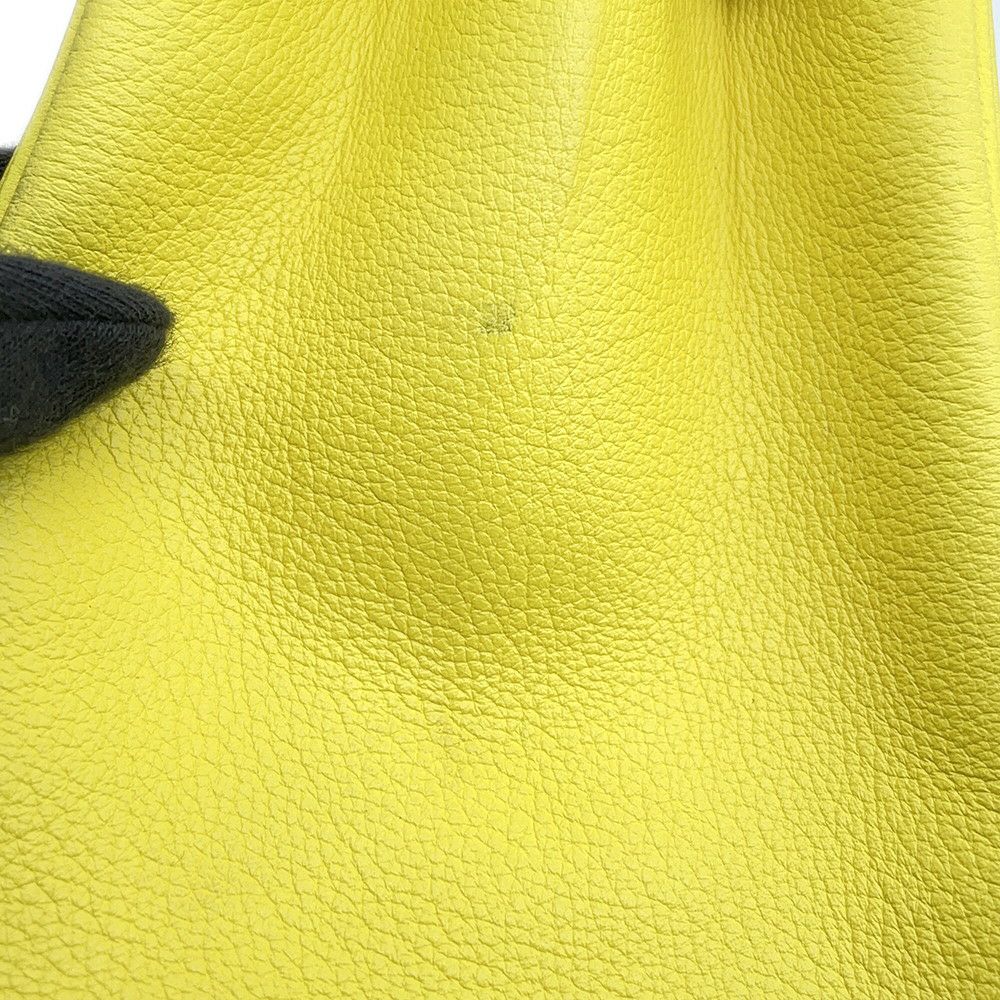 エルメス バーキン25 ヴェルソ ライム/ブルーブルーエ/シルバー金具 トリヨンノヴィーヨ Y刻印 HERMES