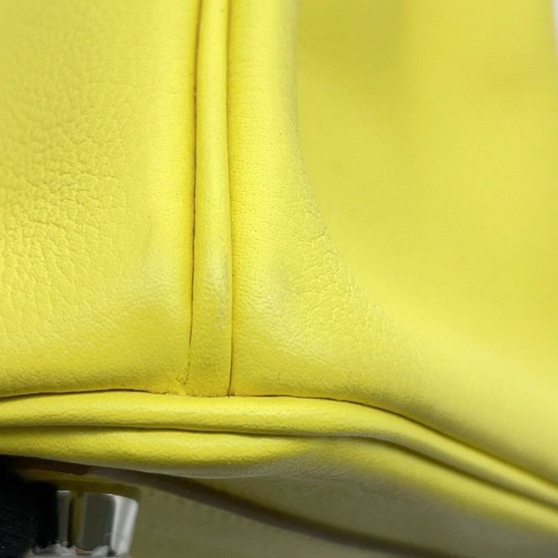 エルメス バーキン25 ヴェルソ ライム/ブルーブルーエ/シルバー金具 トリヨンノヴィーヨ Y刻印 HERMES