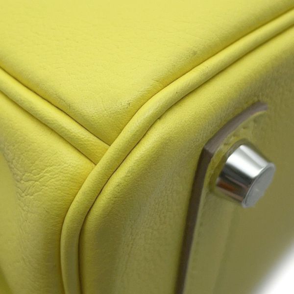 エルメス バーキン25 ヴェルソ ライム/ブルーブルーエ/シルバー金具 トリヨンノヴィーヨ Y刻印 HERMES