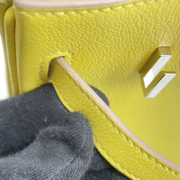 エルメス バーキン25 ヴェルソ ライム/ブルーブルーエ/シルバー金具 トリヨンノヴィーヨ Y刻印 HERMES