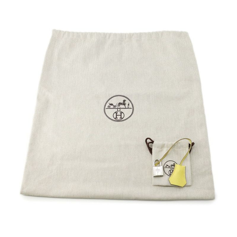 エルメス バーキン25 ヴェルソ ライム/ブルーブルーエ/シルバー金具 トリヨンノヴィーヨ Y刻印 HERMES