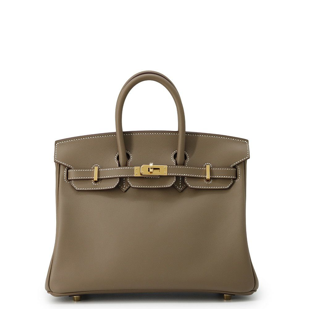 エルメス バーキン25 エトゥープ/ゴールド金具 スイフト B刻印 HERMES Birkin ハンドバッグ