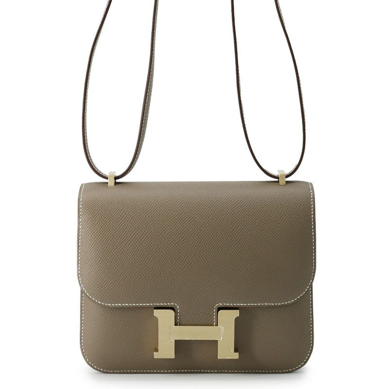 エルメス ミニ コンスタンス3 ミロワール エトゥープ/マットゴールド金具 エプソン K刻印 HERMES Constance