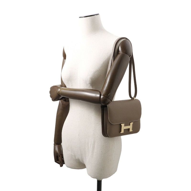 エルメス ミニ コンスタンス3 ミロワール エトゥープ/マットゴールド金具 エプソン K刻印 HERMES Constance