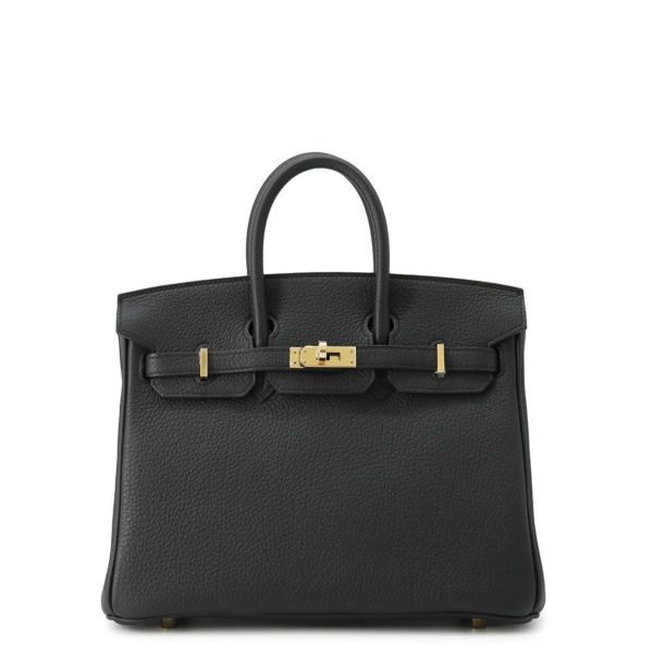 エルメス バーキン25 ブラック/ゴールド金具 トゴ K刻印 HERMES Birkin ハンドバッグ 黒