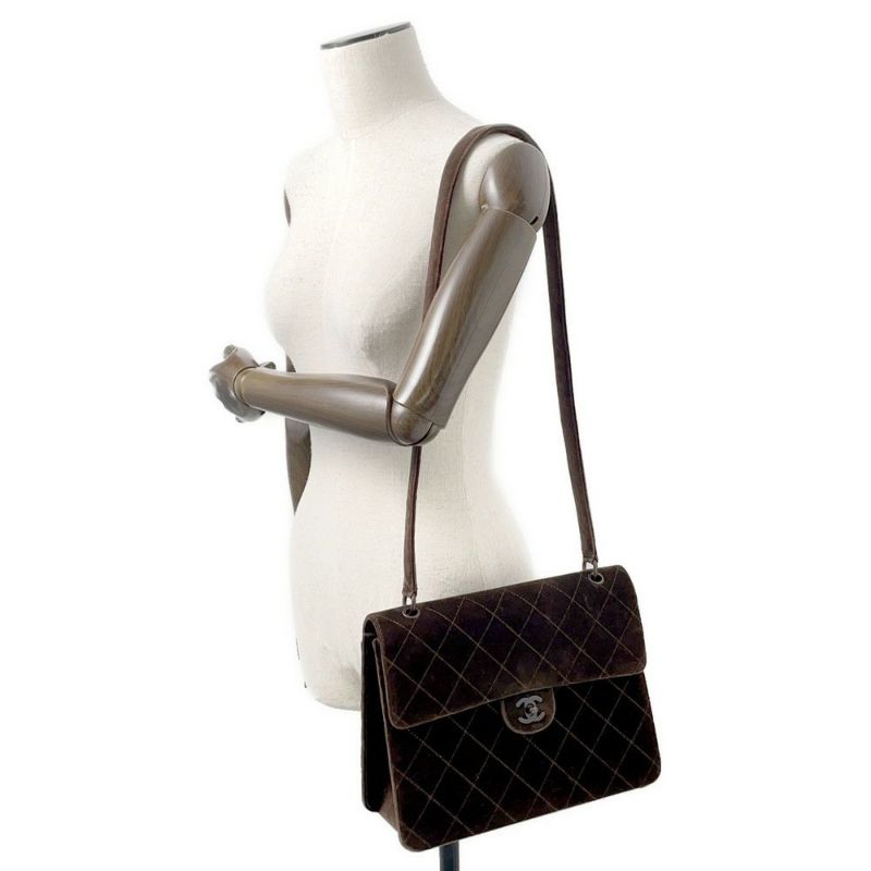 シャネル ショルダーバッグ マトラッセ ココマーク ベロア CHANEL バッグ