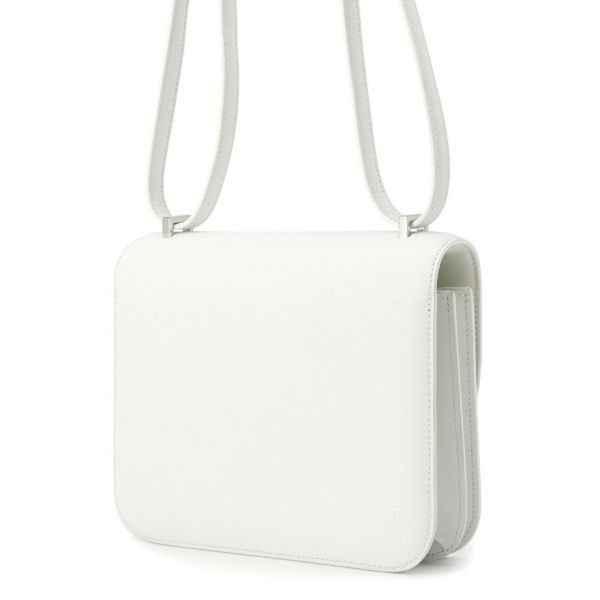 エルメス ミニ コンスタンス3 ミロワール ニューホワイト/グリシマン/シルバー金具 エバーカラー/アリゲーターシャイン W刻印