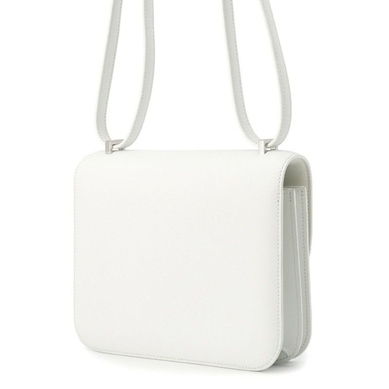 エルメス ミニ コンスタンス3 ミロワール ニューホワイト/グリシマン/シルバー金具 エバーカラー/アリゲーターシャイン W刻印