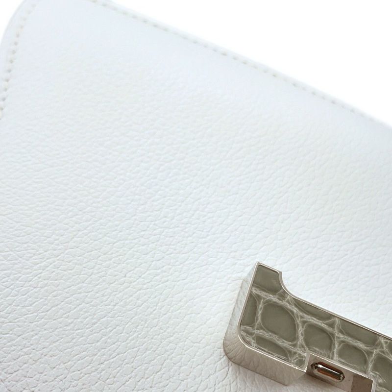 エルメス ミニ コンスタンス3 ミロワール ニューホワイト/グリシマン/シルバー金具 エバーカラー/アリゲーターシャイン W刻印