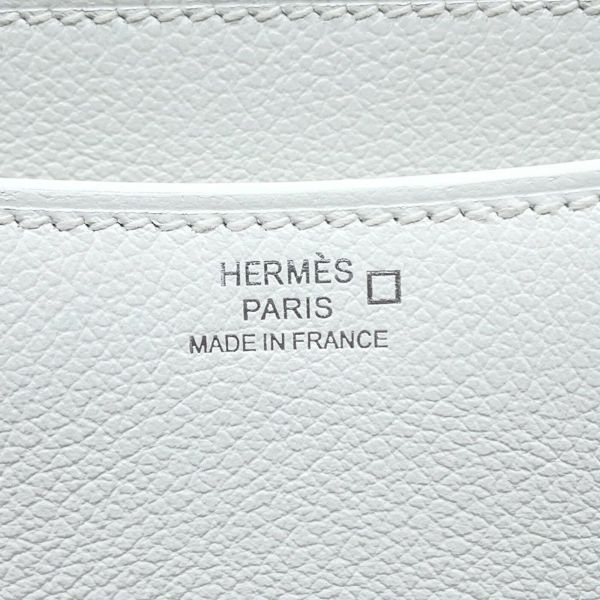 エルメス ミニ コンスタンス3 ミロワール ニューホワイト/グリシマン/シルバー金具 エバーカラー/アリゲーターシャイン W刻印