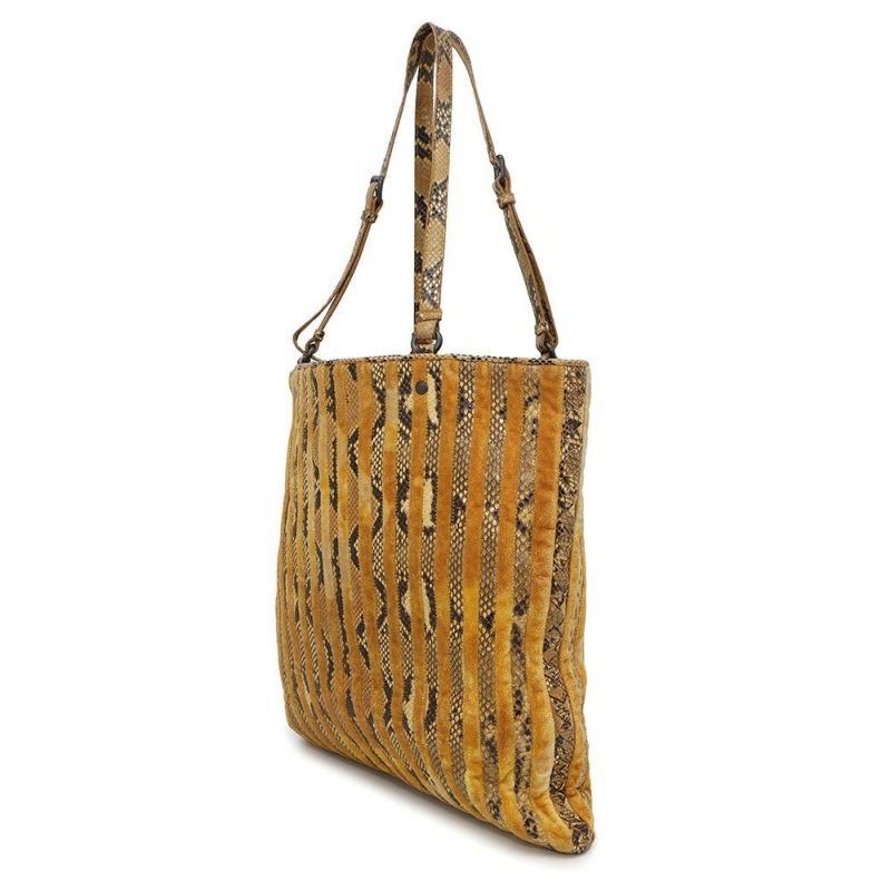 ボッテガヴェネタ トートバッグ ストライプ ベロア パイソン BOTTEGA VENETA バッグ