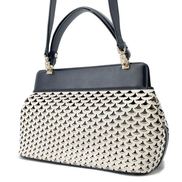 ブルガリ ハンドバッグ イザベラ・ロッセリーニ ディーヴァ BVLGARI 2way 白 黒