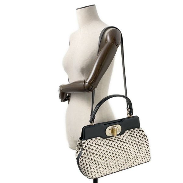 ブルガリ ハンドバッグ イザベラ・ロッセリーニ ディーヴァ BVLGARI 2way 白 黒