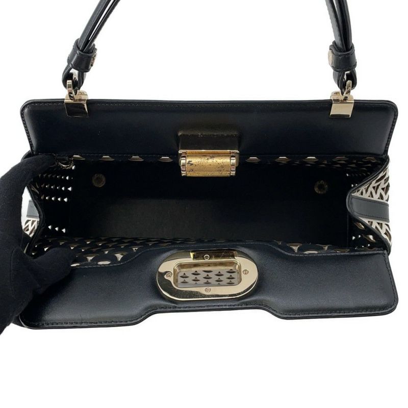 ブルガリ ハンドバッグ イザベラ・ロッセリーニ ディーヴァ BVLGARI 2way 白 黒