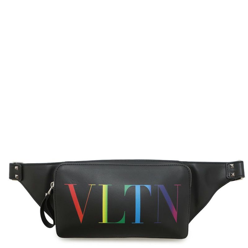 ヴァレンティノ・ガラヴァーニ ボディバッグ VLTNロゴ 3Y2B0719WJW VALENTINO ベルトバッグ 黒 レインボー