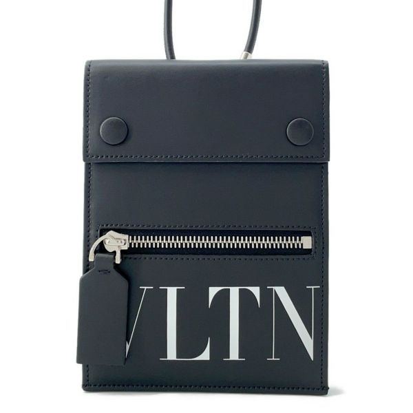 ヴァレンティノ・ガラヴァーニ ショルダーバッグ VLTN ネックポーチ レザー UY2P0Q83LVN VALENTINO 黒