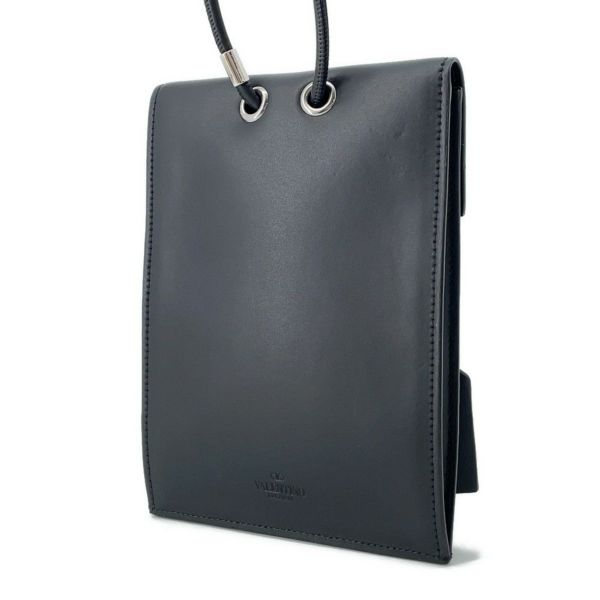 ヴァレンティノ・ガラヴァーニ ショルダーバッグ VLTN ネックポーチ レザー UY2P0Q83LVN VALENTINO 黒