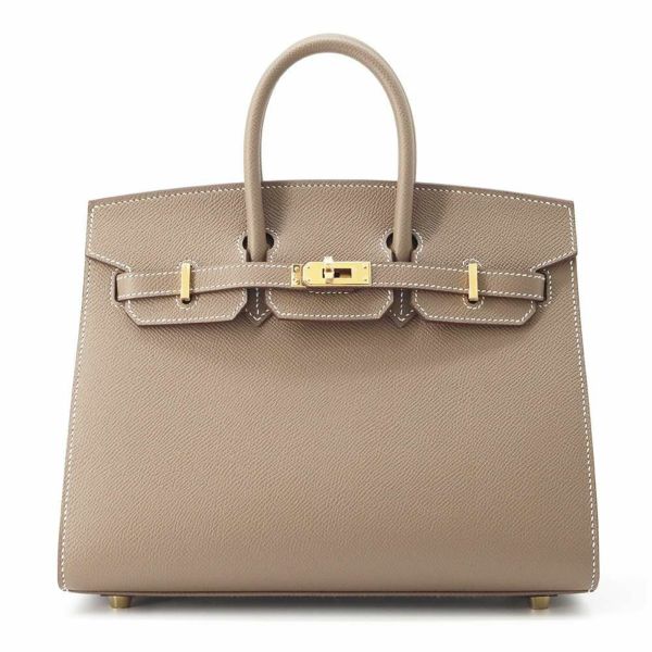 エルメス バーキン25 セリエ エトゥープ/ゴールド金具 ヴォーエプソン W刻印 HERMES Birkin ハンドバッグ