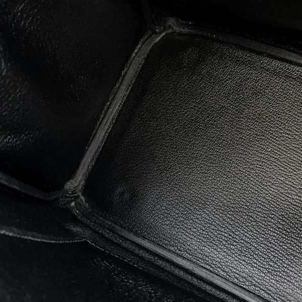 エルメス バーキン30 ブラック/シルバー金具 ボックスカーフ □F刻印 HERMES Birkin ハンドバッグ 黒