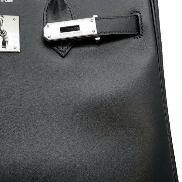 エルメス バーキン30 ブラック/シルバー金具 ボックスカーフ □F刻印 HERMES Birkin ハンドバッグ 黒