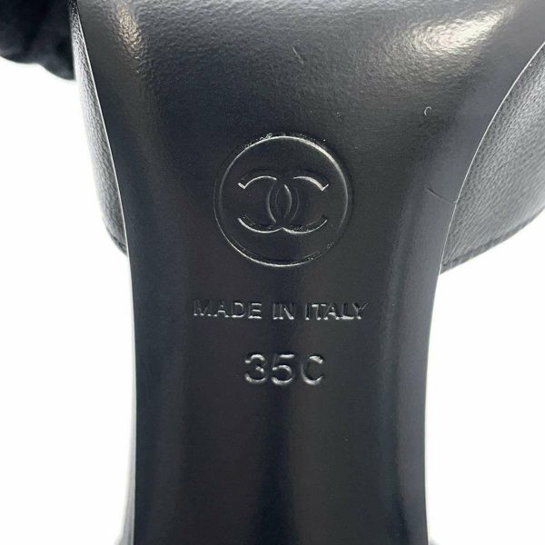 シャネル パンプス パールチェーン スリングバッグ ココマーク ラムスキン レディースサイズ35C G37532 ヒール 靴 黒