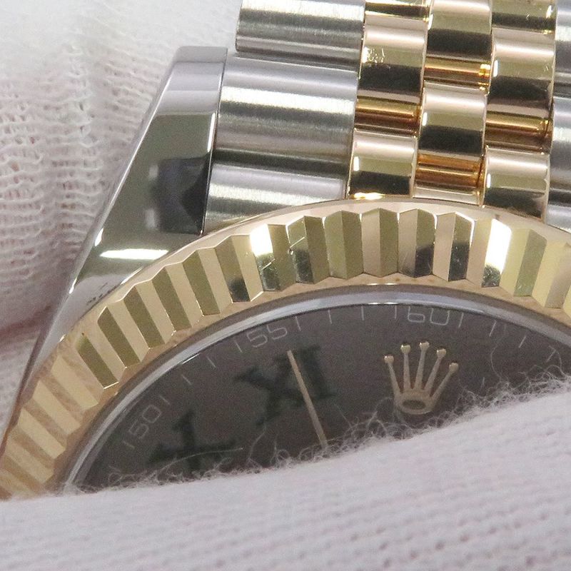 ロレックス デイトジャスト41 SS/K18YG ランダムシリアル ルーレット 126333 ROLEX 腕時計 スレート文字盤