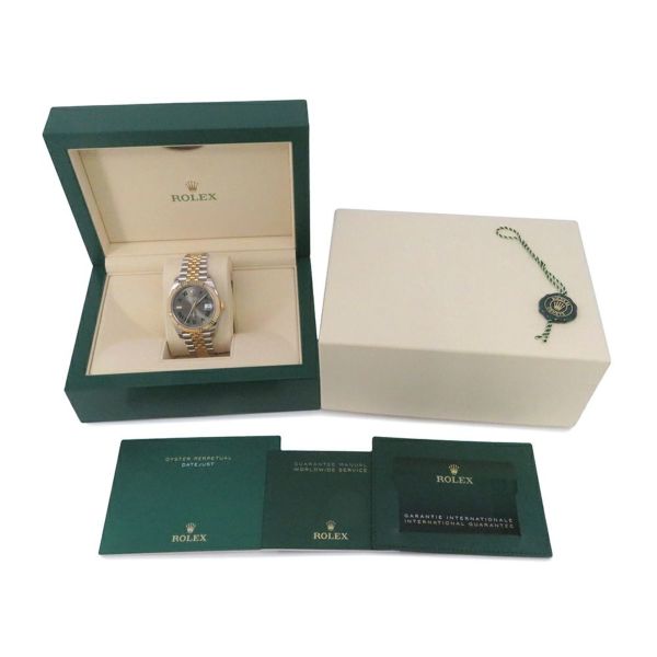 ロレックス デイトジャスト41 SS/K18YG ランダムシリアル ルーレット 126333 ROLEX 腕時計 スレート文字盤