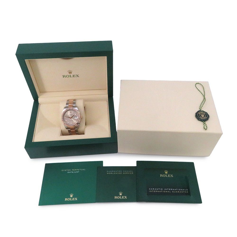 ロレックス デイトジャスト41 SS/K18PGピンクゴールド 126331G ROLEX 腕時計 サンダスト文字盤 10Pダイヤ