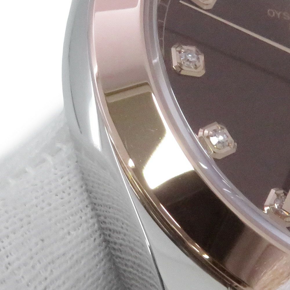 ロレックス デイトジャスト SS/K18PG 126301G ROLEX 腕時計 チョコレート文字盤 10Pダイヤ