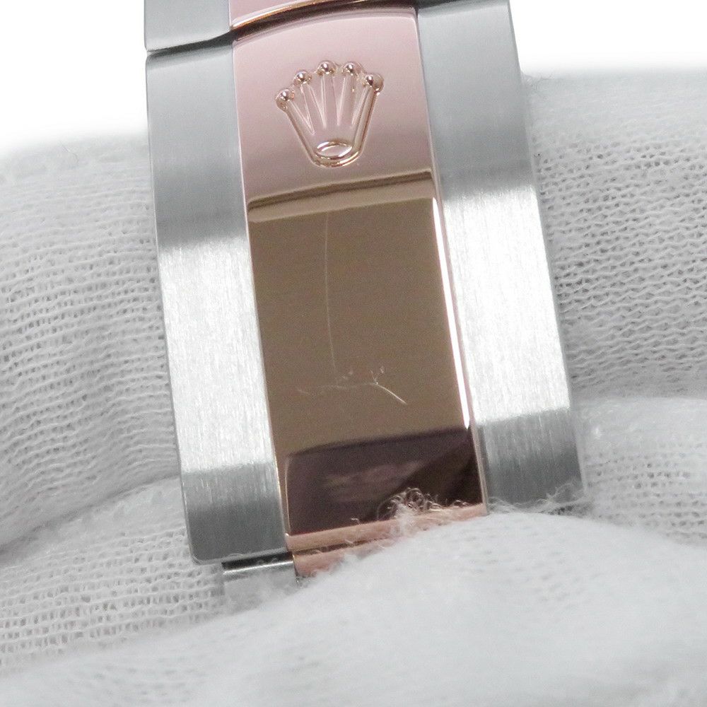 ロレックス デイトジャスト SS/K18PG 126301G ROLEX 腕時計 チョコレート文字盤 10Pダイヤ