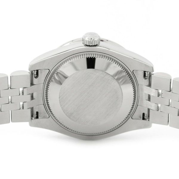 ロレックス デイトジャスト K18WGホワイトゴールド ダイヤベゼル 178384G 黒文字盤 10Pダイヤ