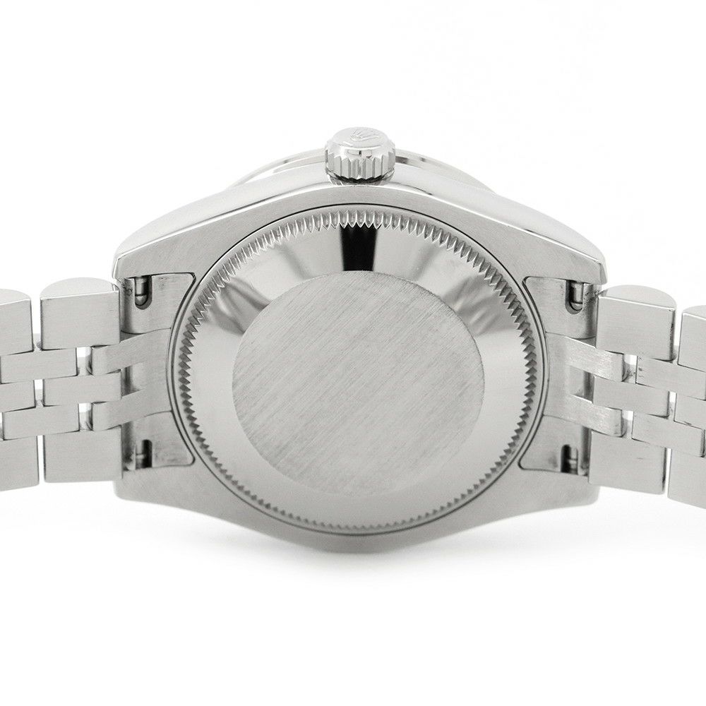 ロレックス デイトジャスト K18WGホワイトゴールド ダイヤベゼル 178384G 黒文字盤 10Pダイヤ