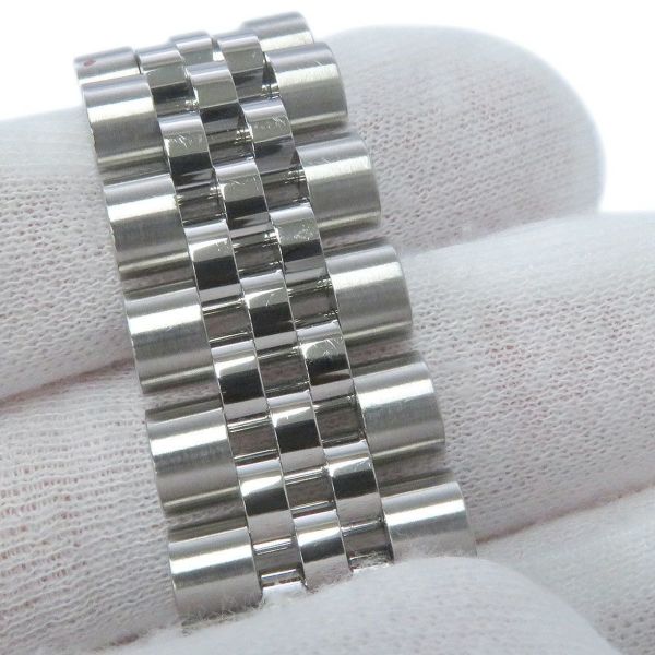 ロレックス デイトジャスト K18WGホワイトゴールド ダイヤベゼル 178384G 黒文字盤 10Pダイヤ