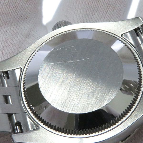 ロレックス デイトジャスト K18WGホワイトゴールド ダイヤベゼル 178384G 黒文字盤 10Pダイヤ