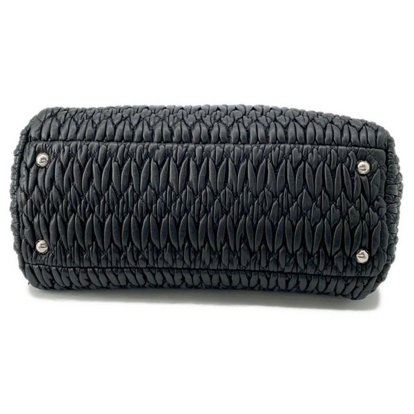 ミュウミュウ ハンドバッグ マテラッセ ナッパ クリスタル ラインストーン RN0958 Miu Miu 2way 黒