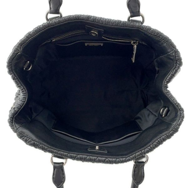 ミュウミュウ ハンドバッグ マテラッセ ナッパ クリスタル ラインストーン RN0958 Miu Miu 2way 黒